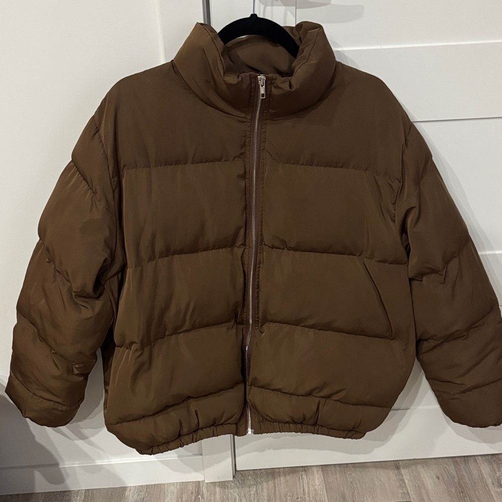 Oversized Brown Puffer Jacket